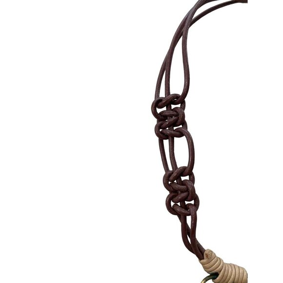 Art Glass Pendant Statement Necklace Mulitcolor 14" Toggle Clasp 2.2"h - Picture 13 of 16